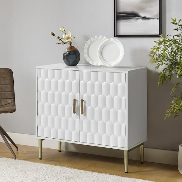 JAYDEN CREATION Danilo Modern 32 in. Tall 2-Door MDF Sideboard with Adjustable Feet- Hite