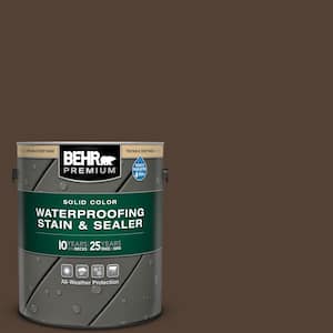 1 gal. #PPF-51 Dark Walnut Solid Color Waterproofing Exterior Wood Stain and Sealer