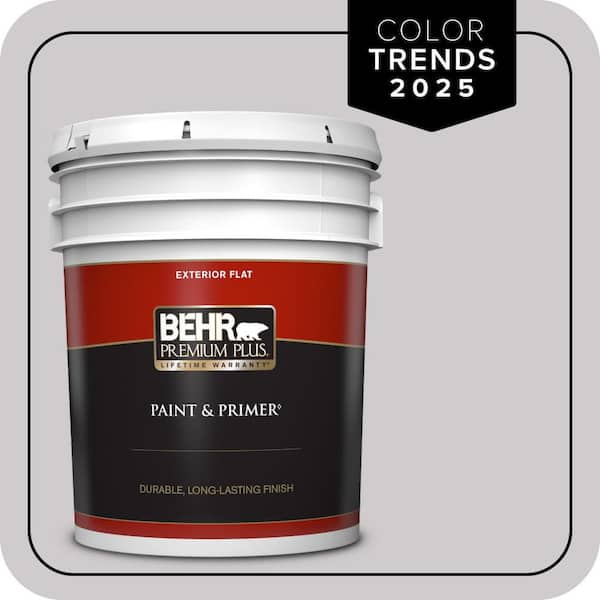 BEHR PREMIUM PLUS 5 gal. #MQ3-28 Rock Crystal Flat Exterior Paint & Primer
