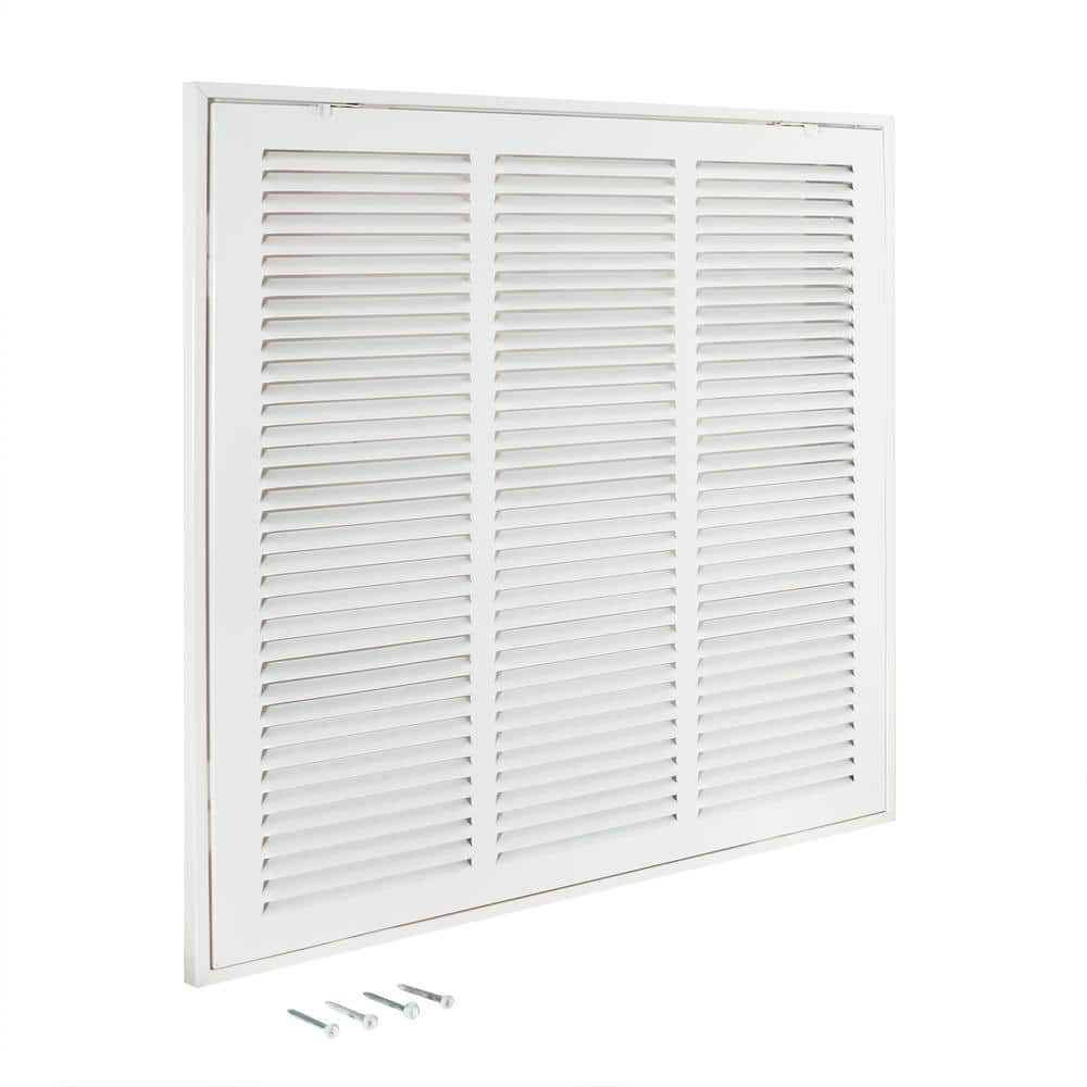 EZ-FLO 61656 Return Air Filter Grille  18 inch x 18 inch Opening  White ( Has a bend on side shown in pictures)