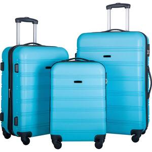 3-Piece Lake Blue Hardside Spinner Luggage Set