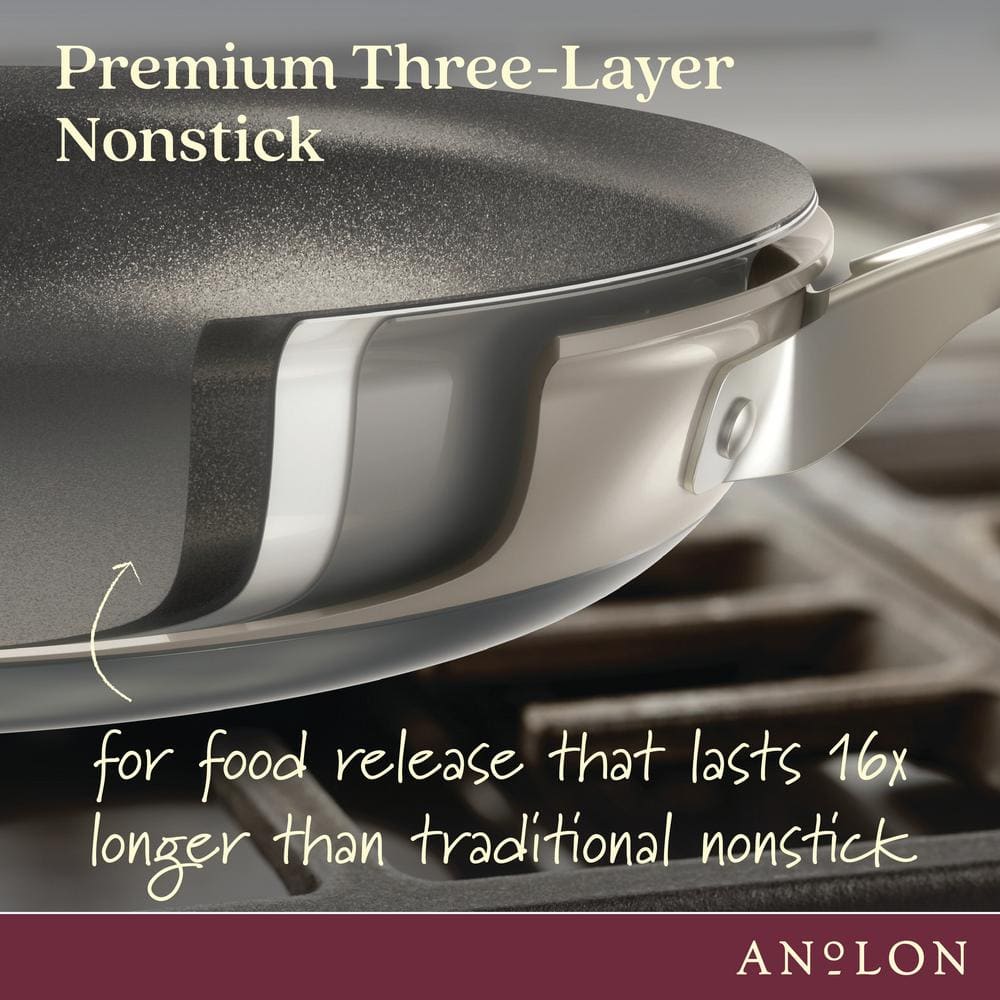 Silver 10-Piece Nonstick Aluminum Cookware Set with Glass Lids