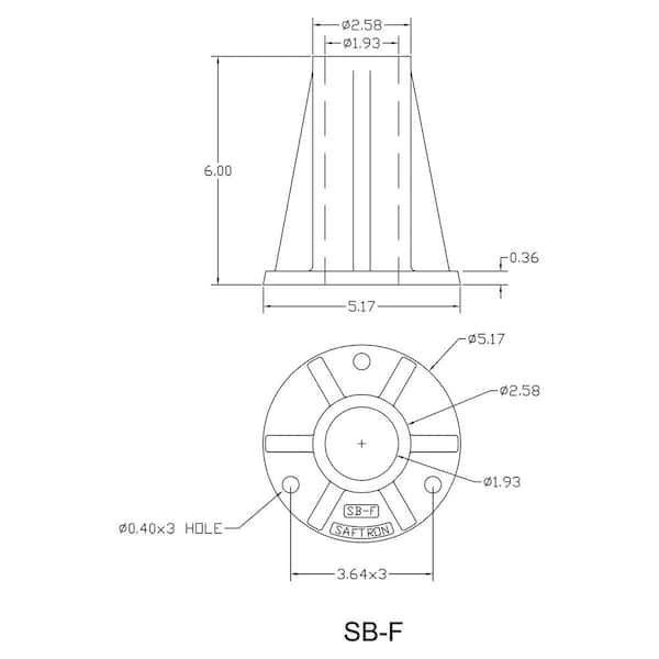 6 Inch Surface Mount for 1.9 Inch OD Swimming Pool Ladder or Rail, White