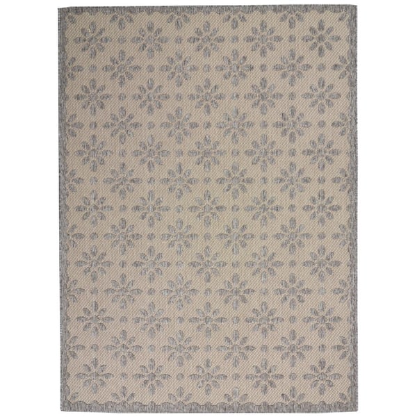 Home Decorators Collection Palamos Cream 4 ft. x 6 ft. Geometric Contemporary Indoor/Outdoor Patio Area Rug