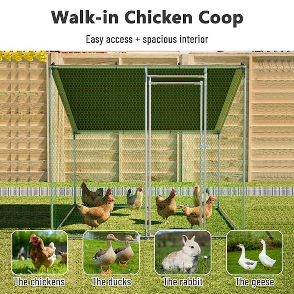 Thanaddo 84 in. x 78 in. x 72 in. Galvanized Chicken Coop Metal