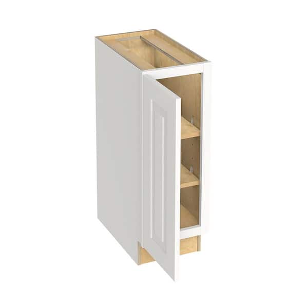 Home Decorators Collection Grayson 12 in. W x 21 in. D x 34.5 in. H Assembled Plywood Full Height Door Base Bath Cabinet in Pacific White LH