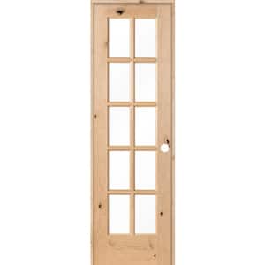 24 in. x 80 in. Knotty Alder 10-Lite Low-E Insulated Glass Solid Wood Left-Hand Single Prehung Interior Door