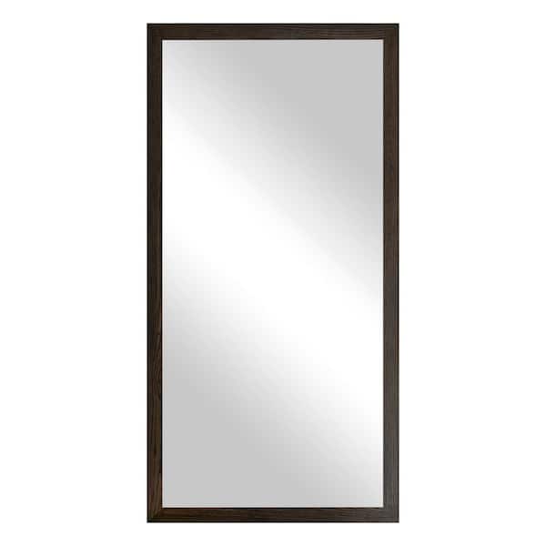 Rayne Mirrors Large 2 in. Frame ( 30 in. W x 69 in. H ) Wooden Ebony Rectangle Wall Mirror