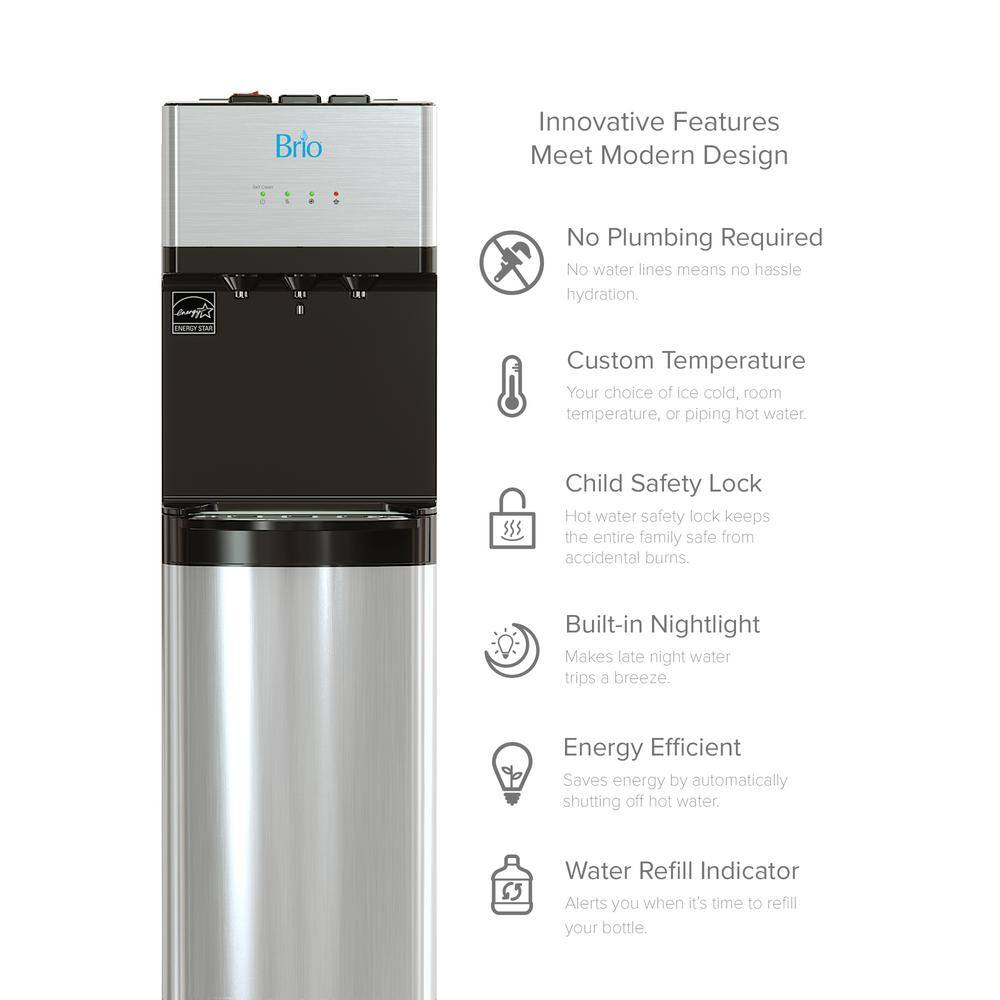 Stainless Steel Bottom Loading Tri-Temperature Water Dispenser