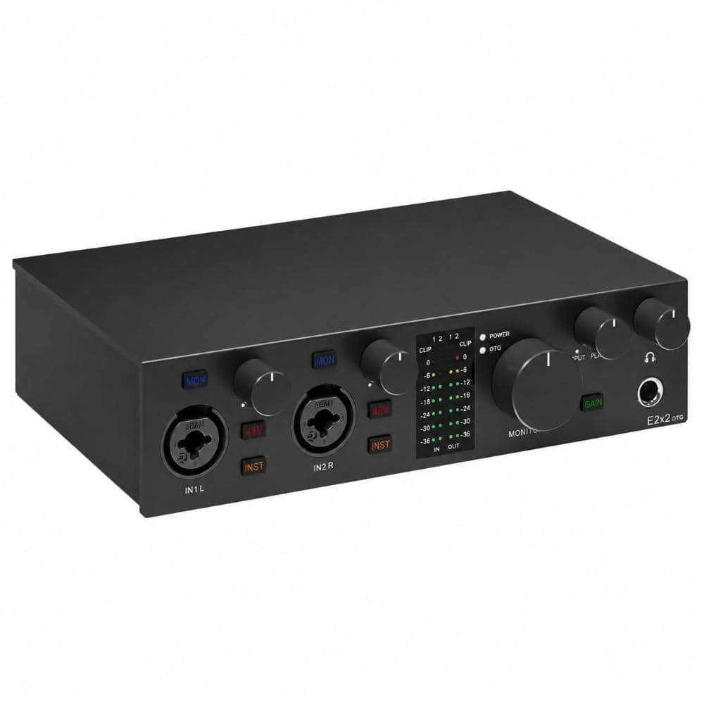 Black USB Audio Mixer Interface with Ultra Linear Preamp Headphone Amplifier and Optical Output 5.08 x 7.36 x 1.97