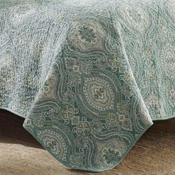 Tommy Bahama Turtle Cove 3-Piece Deep Green Paisley Cotton Full