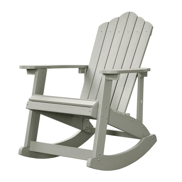 HOOOWOOO Acadia Light Gray Outdoor Durable Plastic Rocking Adirondack   Plastic Adirondack Chairs Adr200qh 64 600 