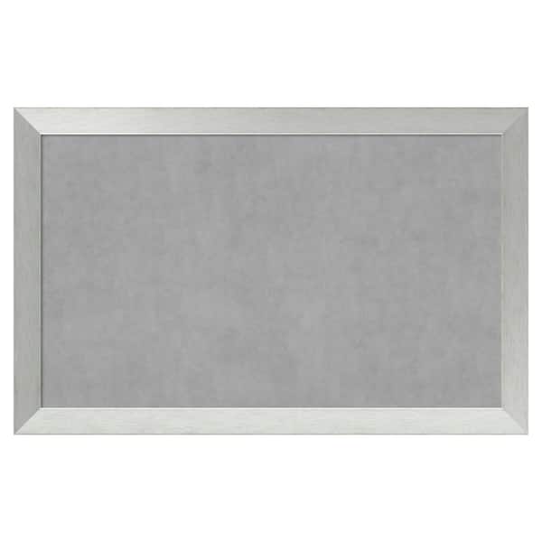Amanti Art Brushed Sterling Silver 44 in. x 28 in. Framed Magnetic Board