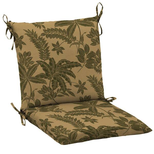 Hampton Bay Olive Botanical Mid Back Chair Cushion-DISCONTINUED