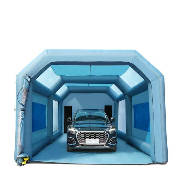 23 x 13 x 8.5 ft. Inflatable Paint Booth, Inflatable Spray Booth, High Powerful 480-Watt 750-Watt Spray Booth Tent