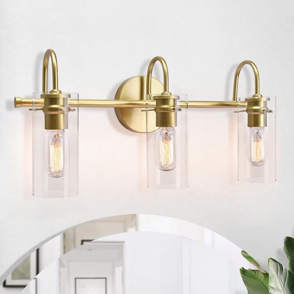 EDISLIVE Paquette 21 in. 3Light Gold Modern Vanity Light Fixture with