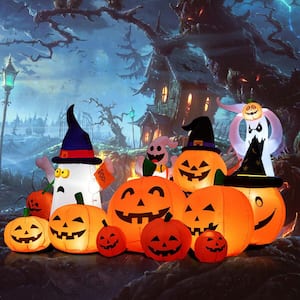 7.5 ft. Halloween Inflatable Pumpkins Patch with Energy-Saving LED and Adapter ( Set of 7)