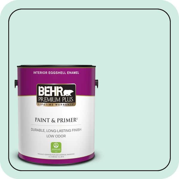 BEHR PREMIUM PLUS 1 gal. Home Decorators Collection #HDC-MD-19 Soft Mint Eggshell Enamel Low Odor Interior Paint & Primer