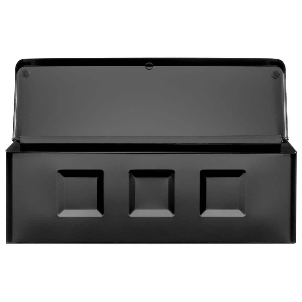 Small Black Powder Coated Steel Wall Mount Mailbox