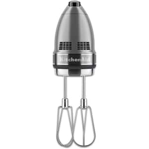 7-Speed Contour Silver Hand Mixer with Beater and Whisk Attachments