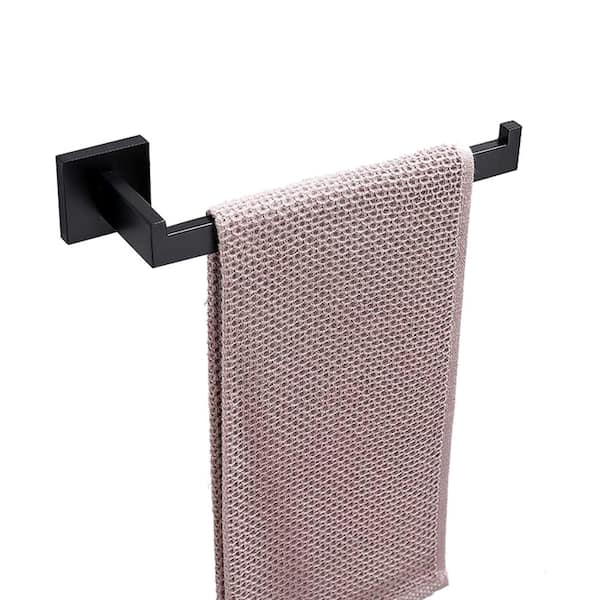 ATKING Bathroom 9 in. Wall Mounted Towel Bar Stainless Steel Hand Towel Bar Rustproof Towel Holder in Matte Black