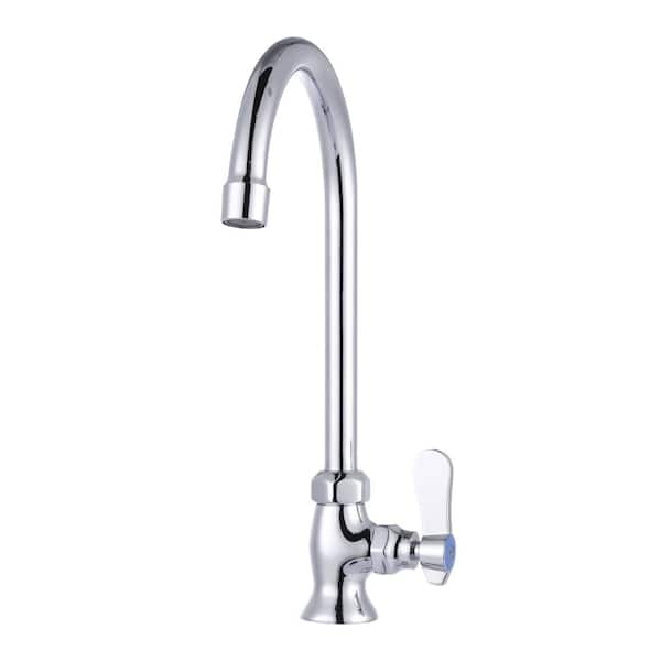 Commercial Single Handle Deck Mount Standard Kitchen Faucet in Chrome