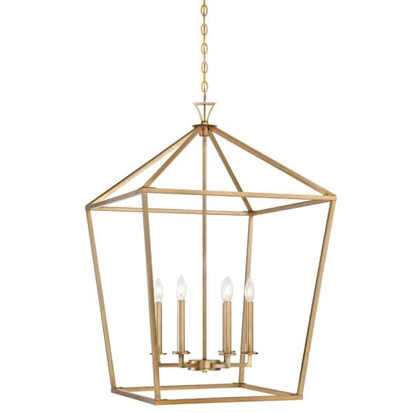 Savoy House Townsend 24 in. W x 36.5 in. H 6-Light Warm Brass Candlestick Pendant Light