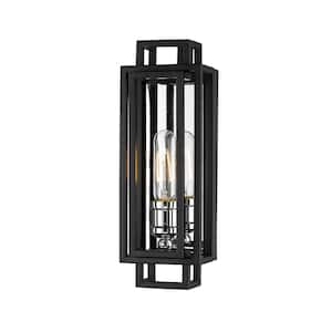 1-Light Black and Chrome Wall Sconce