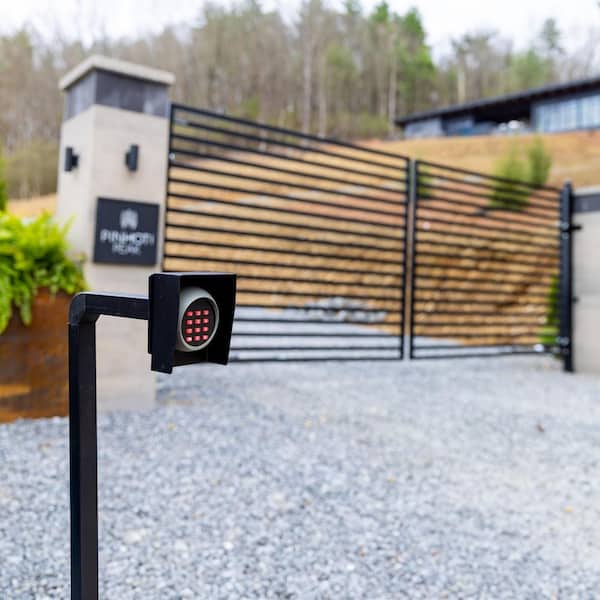 ALEKO Universal Keypad Metal Gooseneck 22 in x 3 in Mounting Post - Black