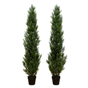 6 ft. Artificial Topiary Cedar Tree UV Resistant (Indoor/Outdoor)-Set of 2