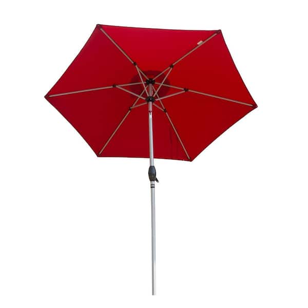 7.5 ft. Aluminium Market Tilt Patio Umbrella in Brick Red