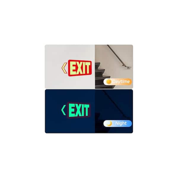 EXITサイン 10 in. x 7 in. Photoluminescent Vinyl Exit Sign with