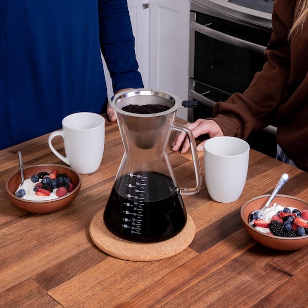 Pour Over Coffee Maker - Glass Carafe & Stainless-Steel Mesh