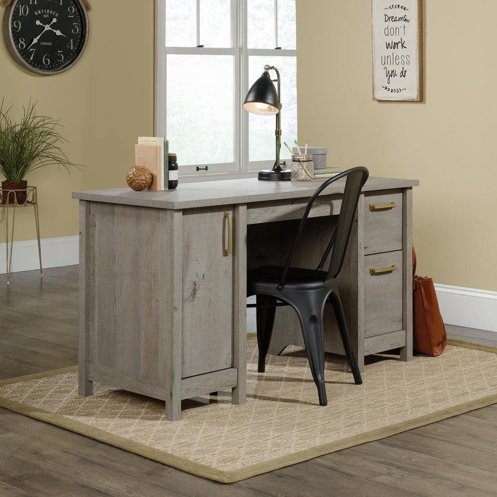 Mystic Oak Multifunctional Computer Desk with File Storage