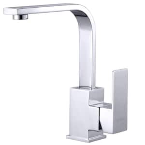 Single-Handle Deck Mount Stainless Steel Bar Faucet with Hot and Cold Dual Modes in Polished Chrome