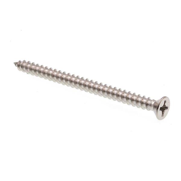 Prime-Line #12 x 3 in. Grade 18-8 Stainless Steel Self-Tapping Flat Head Phillips Drive Sheet Metal Screws (15-Pack)