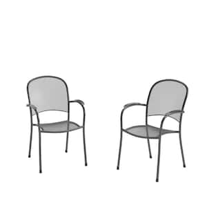 Commercial Stack Steel Mesh Outdoor Patio Chairs (2-Pack)