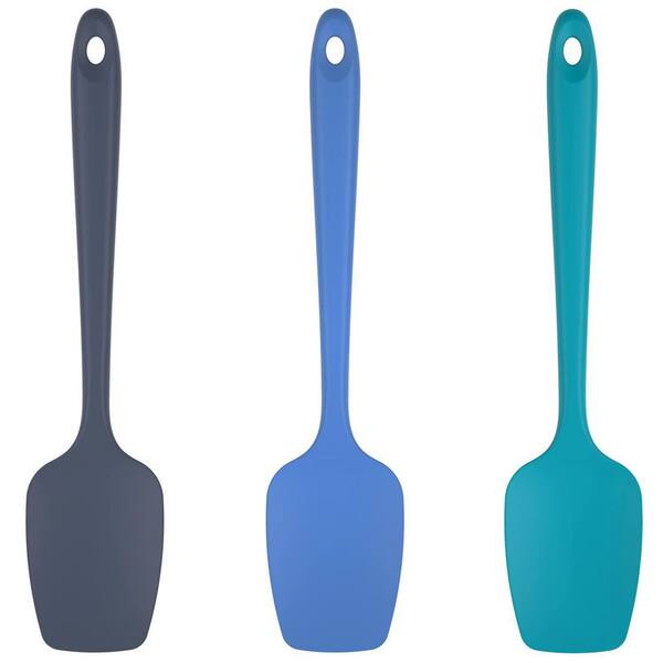 Silicone Spoon Spatula Set of 3, 600F Heat Resistant Flexible Rubber Scrapers for Cooking, Baking, and Mixing