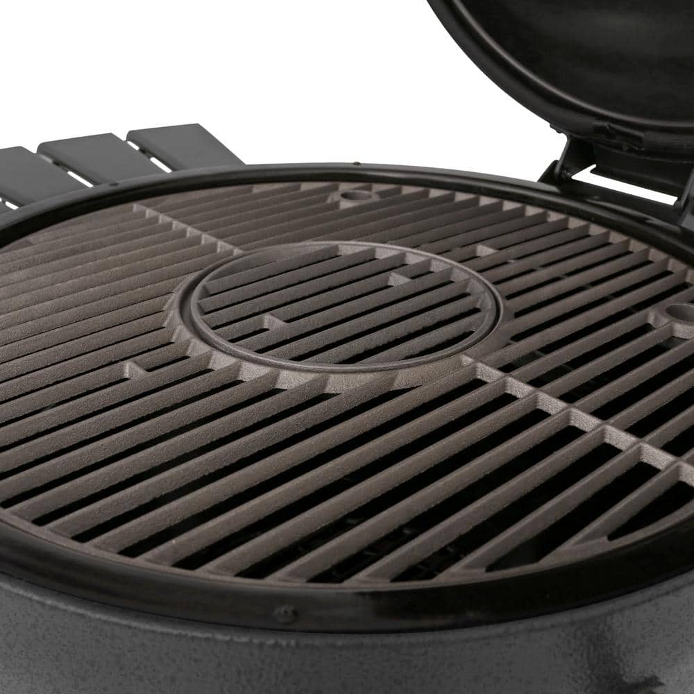 AKORN Graphite Kamado Charcoal Grill and Smoker with Side Shelves