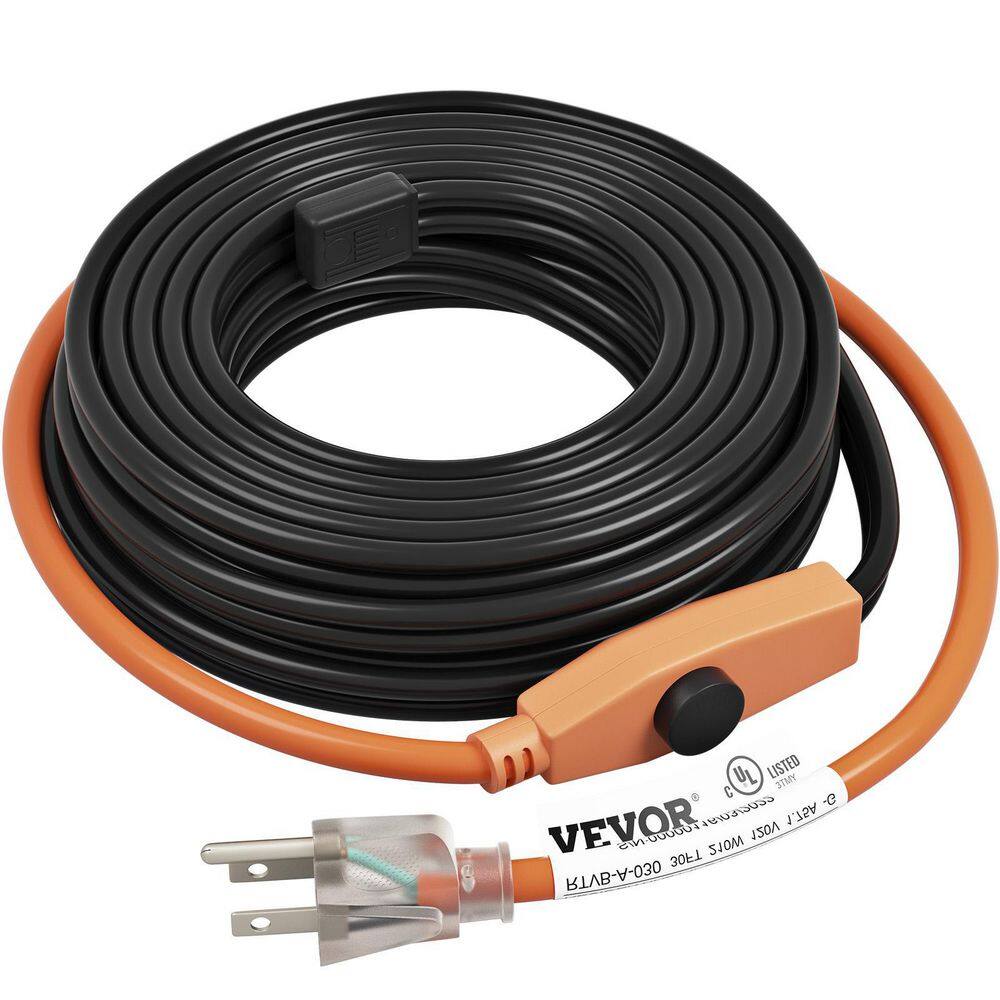VEVOR 24 ft. Pipe Heating Cable 7-Watt PVC Hose Heat Tape 120-Volt with  Built-in Thermostat for Metal Plastic Pipe from Freeze GDJRDLMC24FT7O06MV5  - The Home Depot