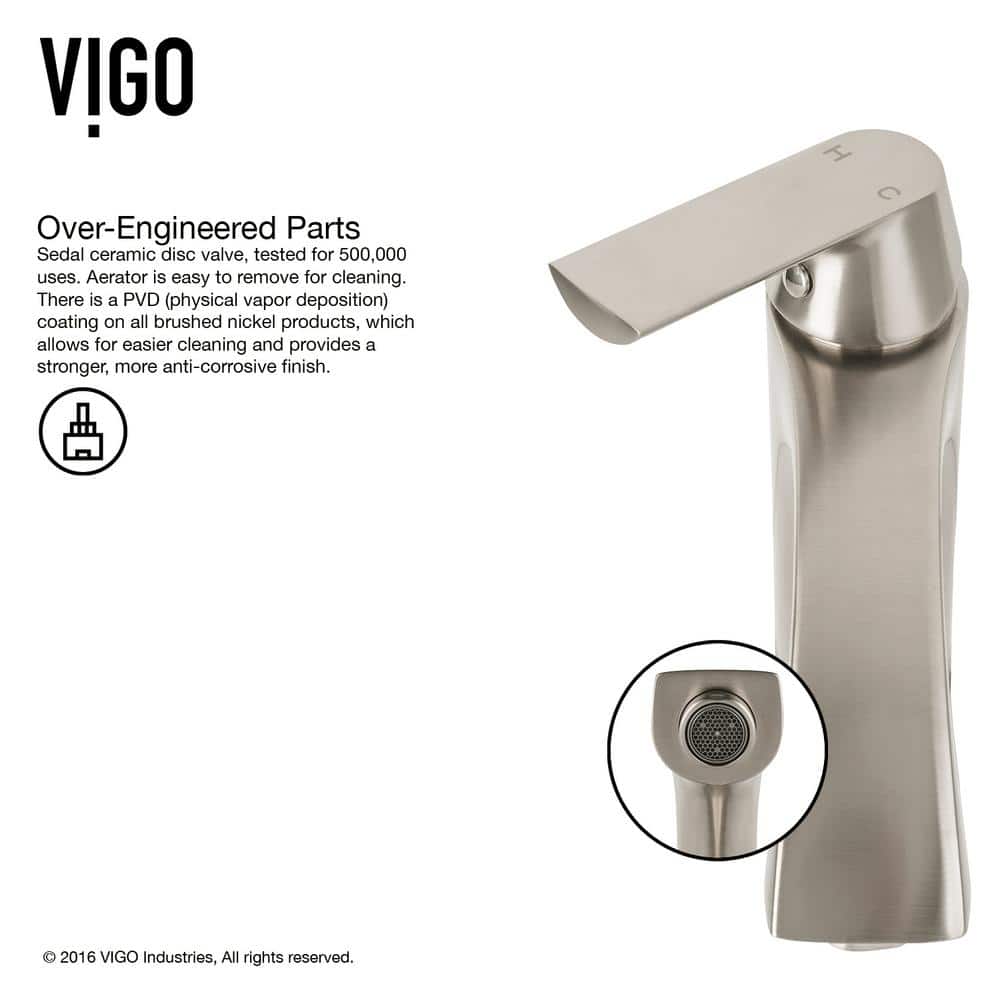 White Frost Glass Round Vessel Sink with Brushed Nickel Faucet