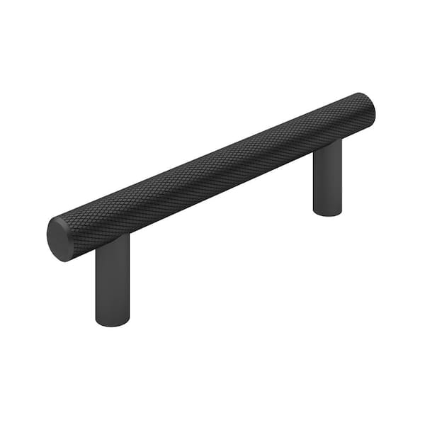 Richelieu Hardware Hearst Collection 3 3/4 in. (96 mm) Textured Matte Black Knurled Cabinet Bar Pull