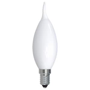 40 - Watt Equivalent Soft White Light CA10 (E12) Candelabra Screw Base Dimmable Milky 3000K LED Light Bulb (4-Pack)
