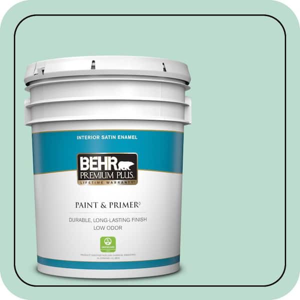 BEHR PREMIUM PLUS 5 gal. #M420-3 Mirador Satin Enamel Low Odor Interior Paint & Primer