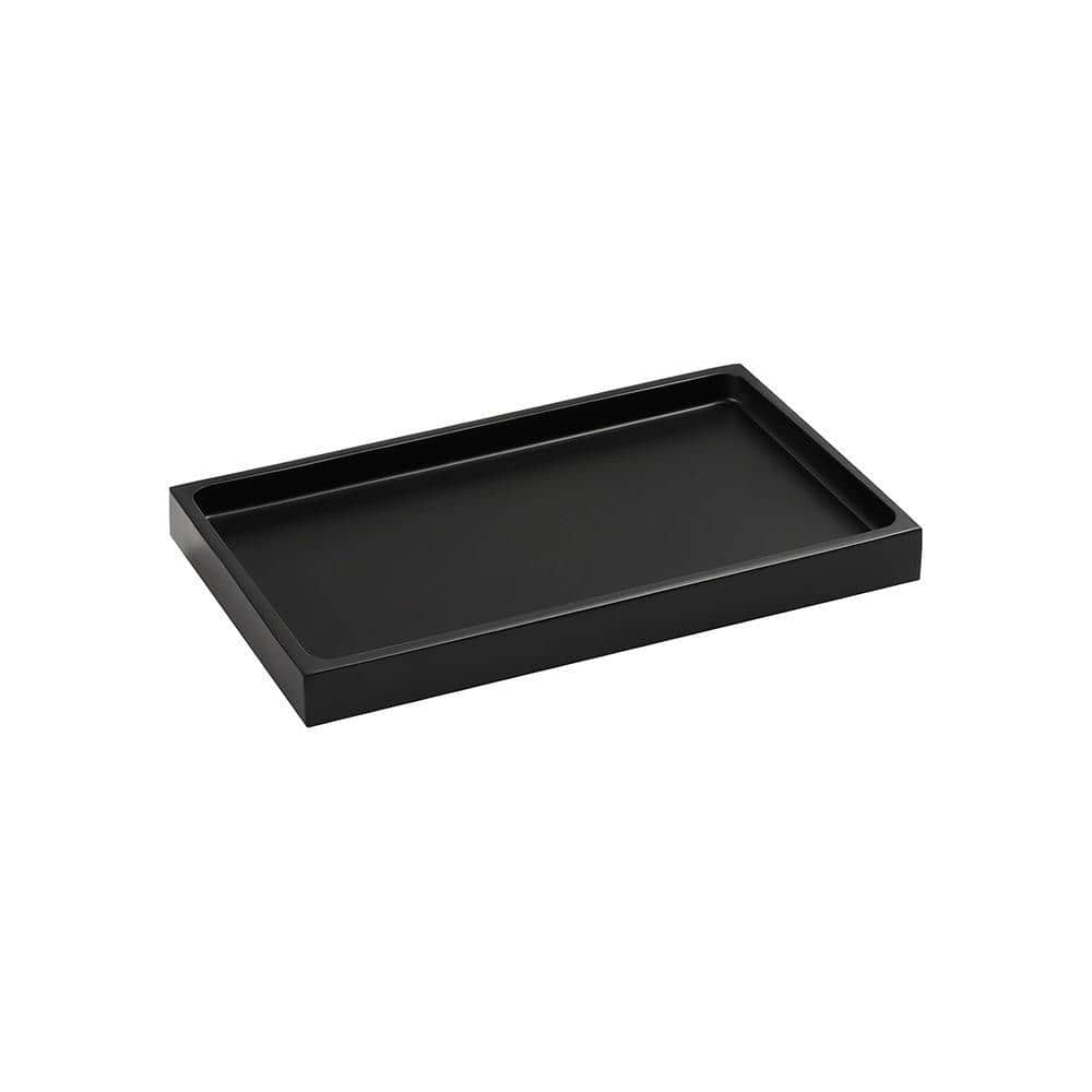 Decorative TrayVanity Tray, Resin ,Rectangular Matte Black 10in