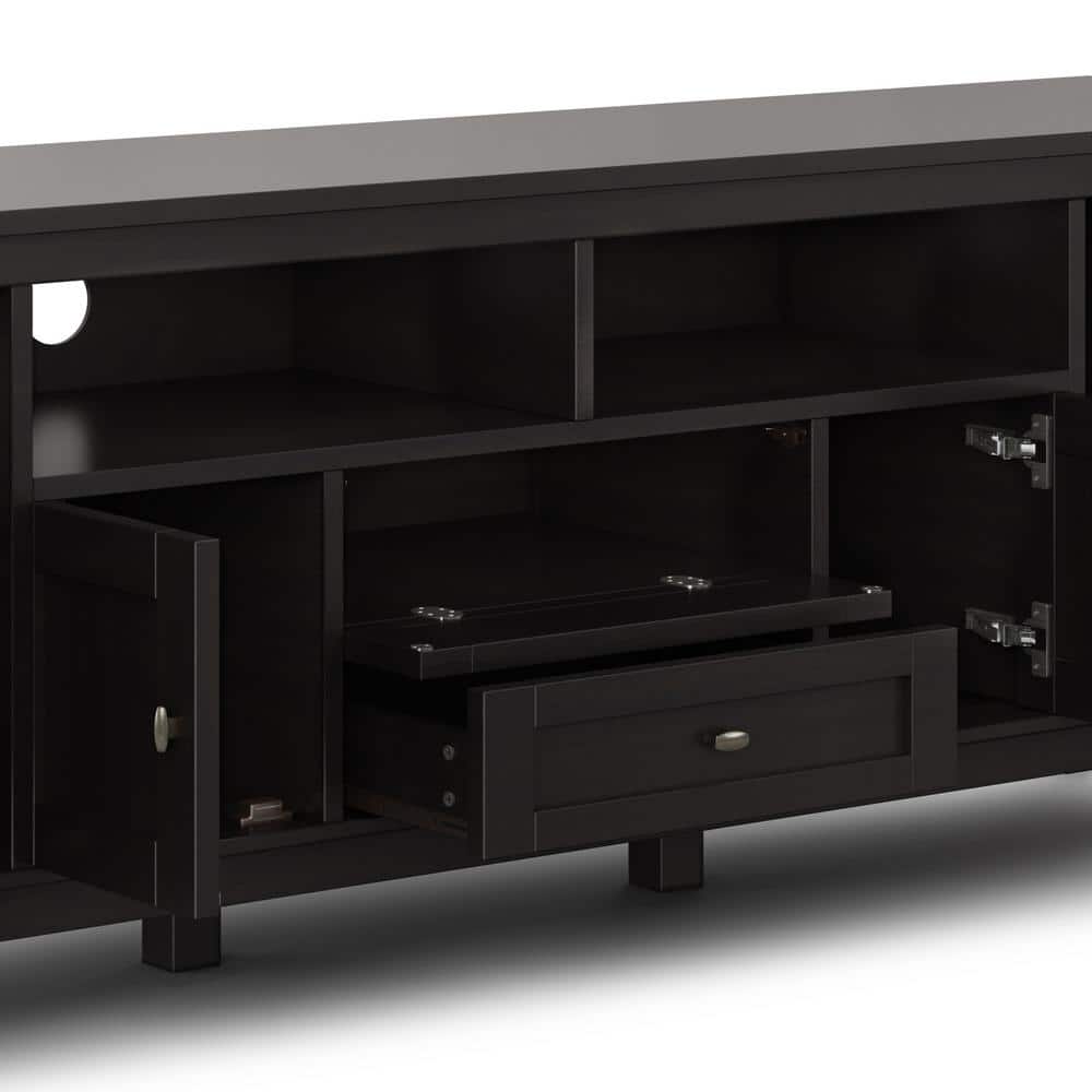 Warm Shaker 72" Solid Wood TV Stand in Hickory Brown