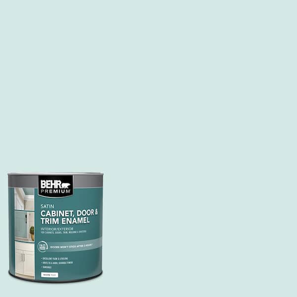 BEHR PREMIUM 1 qt. #T14-5 Sky Blue Satin Enamel Interior/Exterior Cabinet, Door & Trim Paint