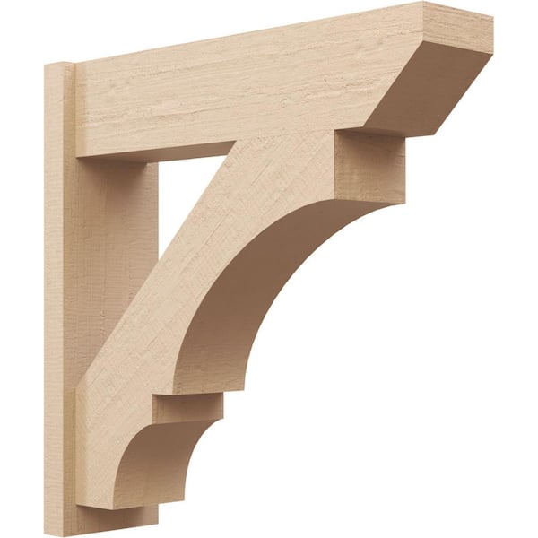 Ekena Millwork 8 in. x 30 in. x 30 in. Balboa Slat Rough Cedar Woodgrain Timberthane Polyurethane Outlooker, Primed Tan