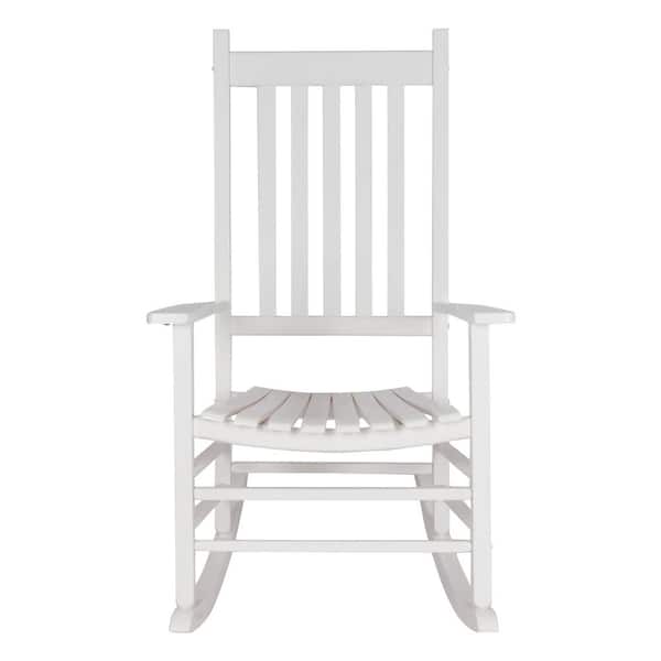 Shine Company Vermont Porch Rocker White Wood Outdoor Rocking Chair 4332wt The Home Depot
