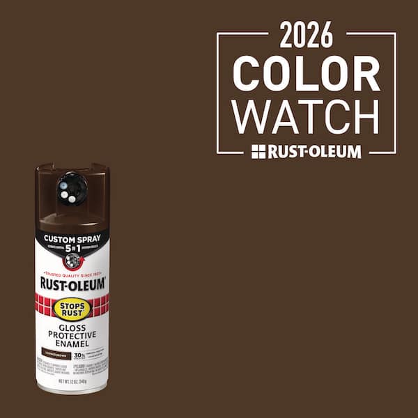 12 oz. Custom Spray 5-in-1 Gloss Leather Brown Spray Paint (Case of 6)